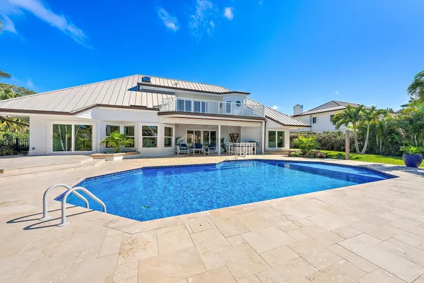 a view of outdoor space swimming pool