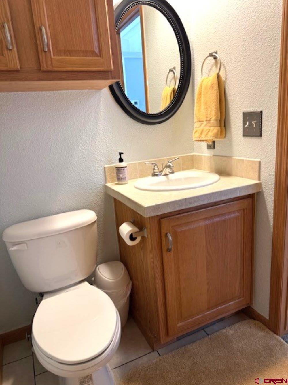 802 Bluffs Boulevard Cortez, CO 81321 - Photo 17 of 30 a bathroom with a toilet a sink and a mirror