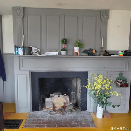 a sink with a fireplace