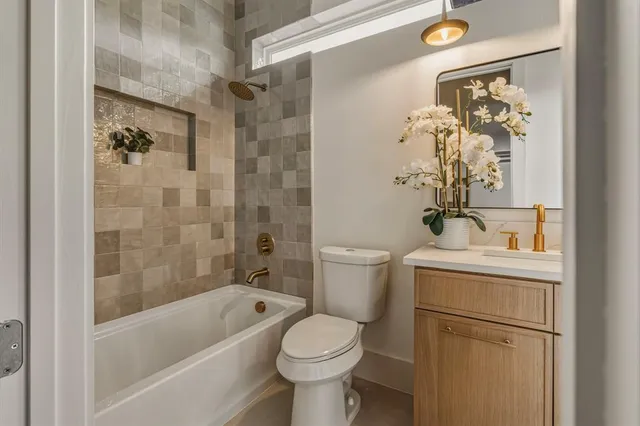 a view of a backyard with a garden