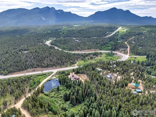 a view of a lot of trees and mountains in the background