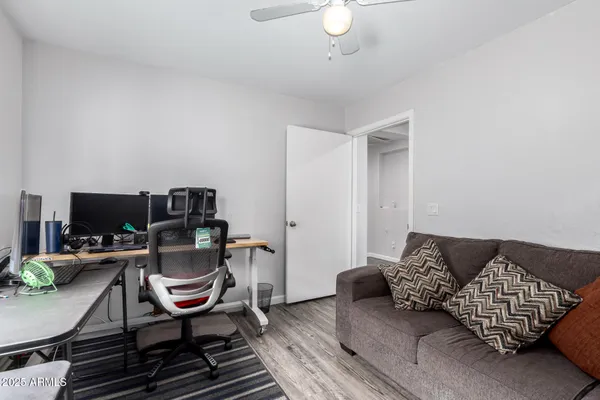 a living room with furniture