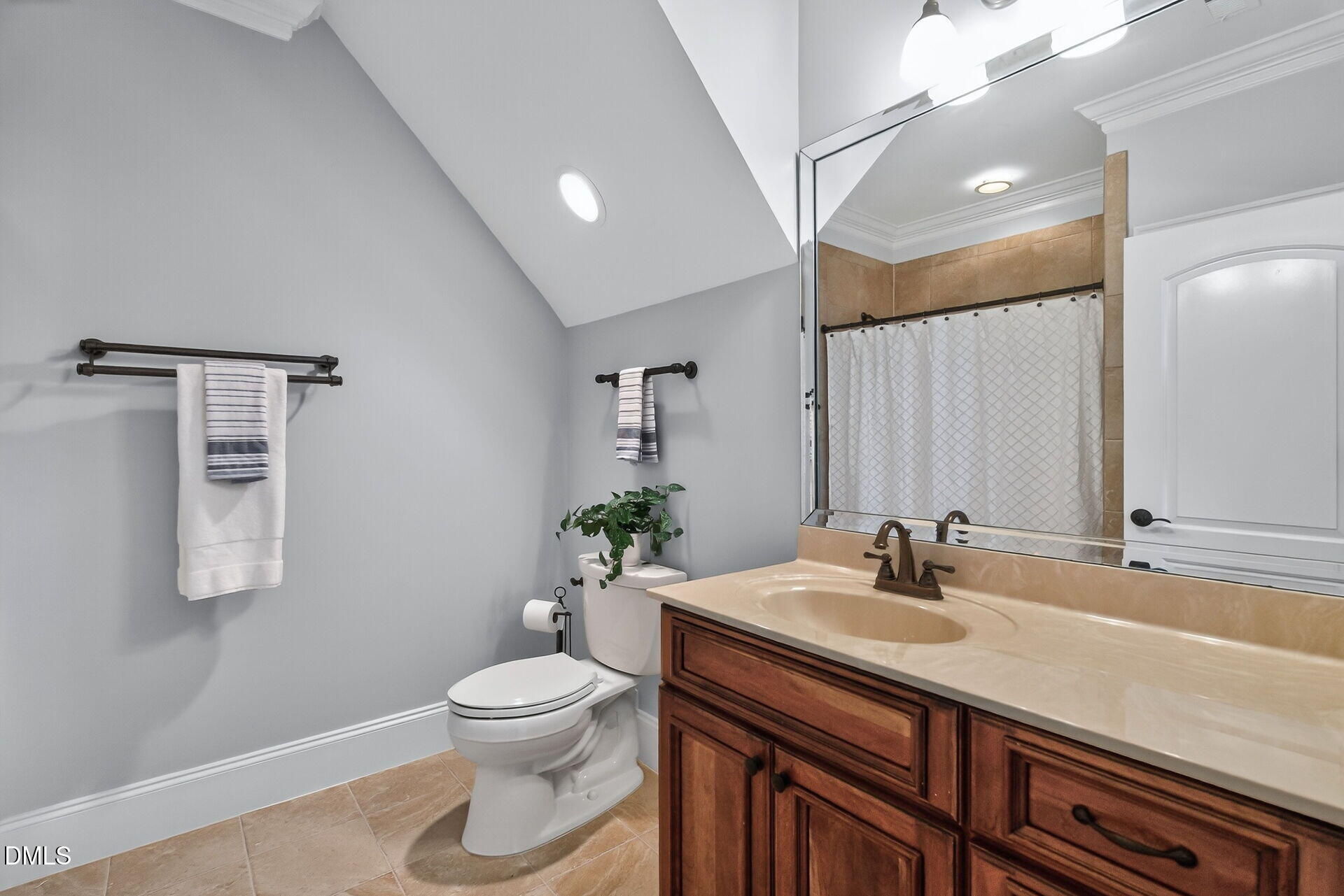 4119 English Garden Way Raleigh, NC 27612 - Photo 36 of 48 a bathroom with a toilet a sink and mirror