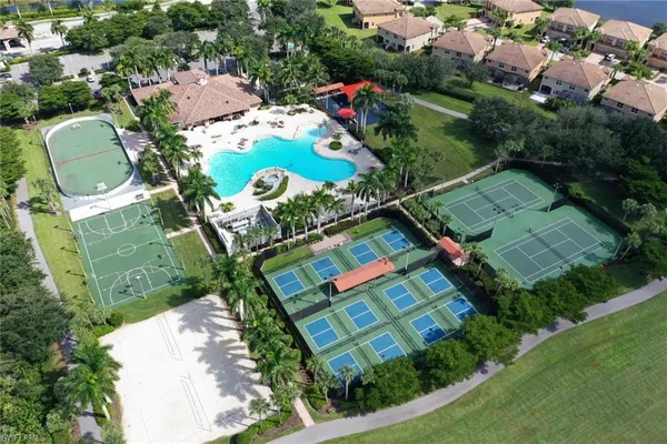 an aerial view of a house
