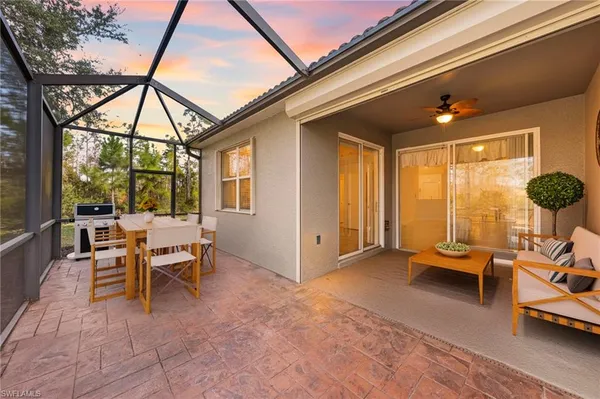 a outdoor space with furniture