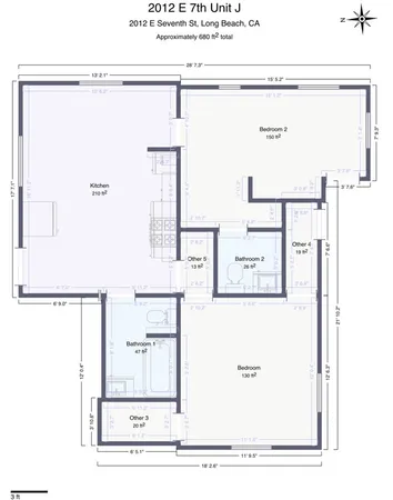 $2,000 | 2012 East 7th Street, Unit J, Long Beach, CA 90804