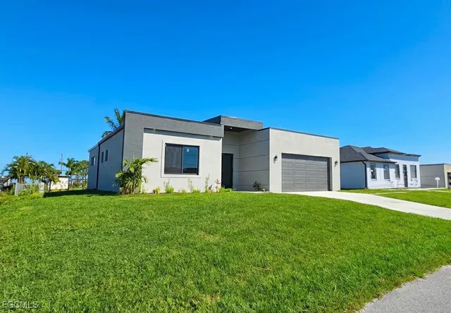 a house view with a garden space