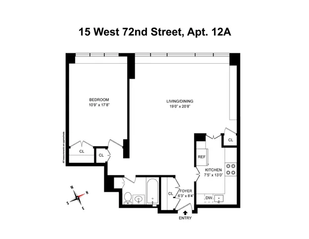 $995,000 | 15 West 72nd Street, Unit 12A | Upper West Side