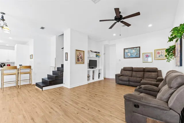 a living room with furniture