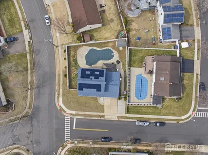 an aerial view of a house