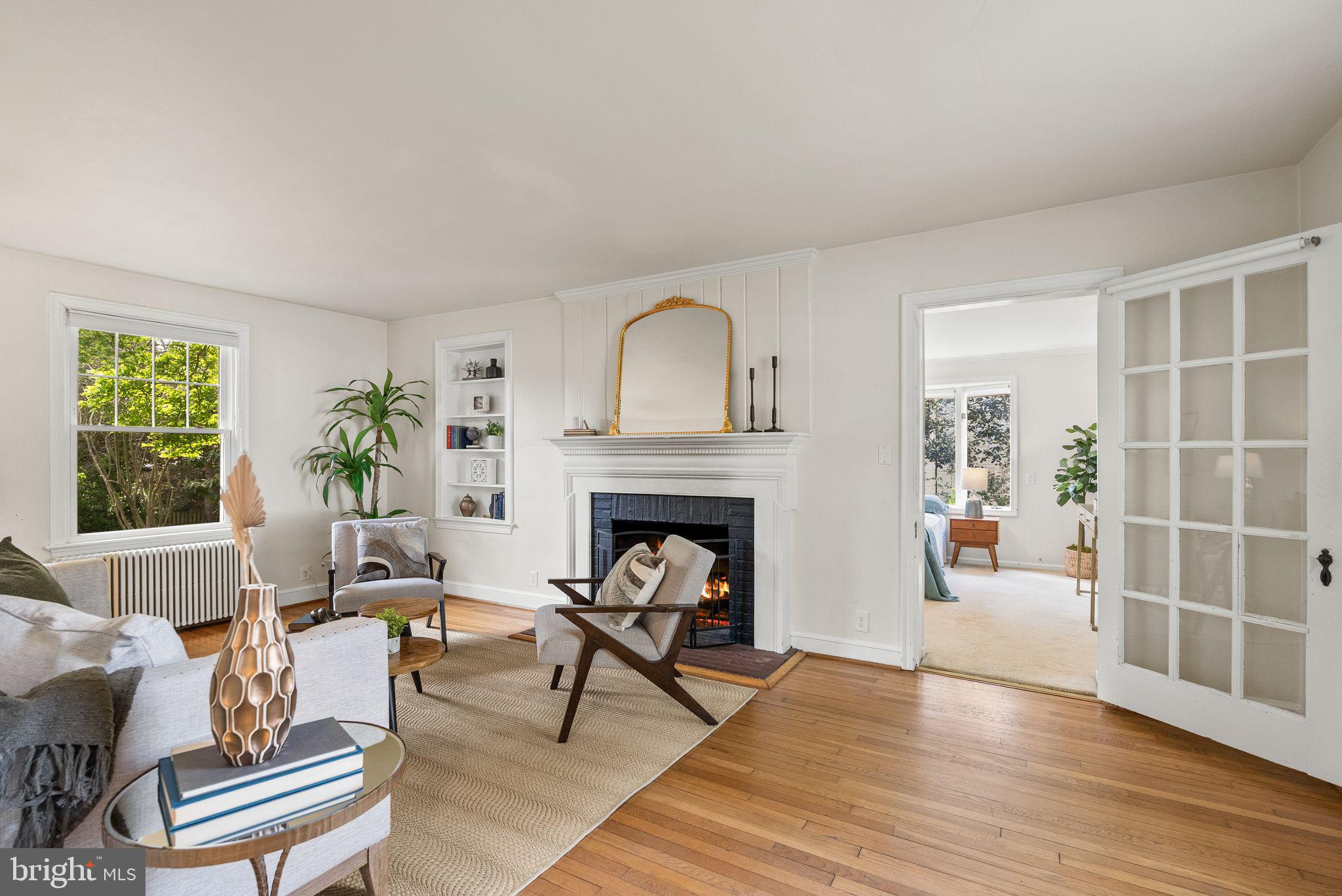 8009 Maple Ridge Road Bethesda, MD 20814 - Photo 4 of 16 Living Room with Wood Burning Fireplace
