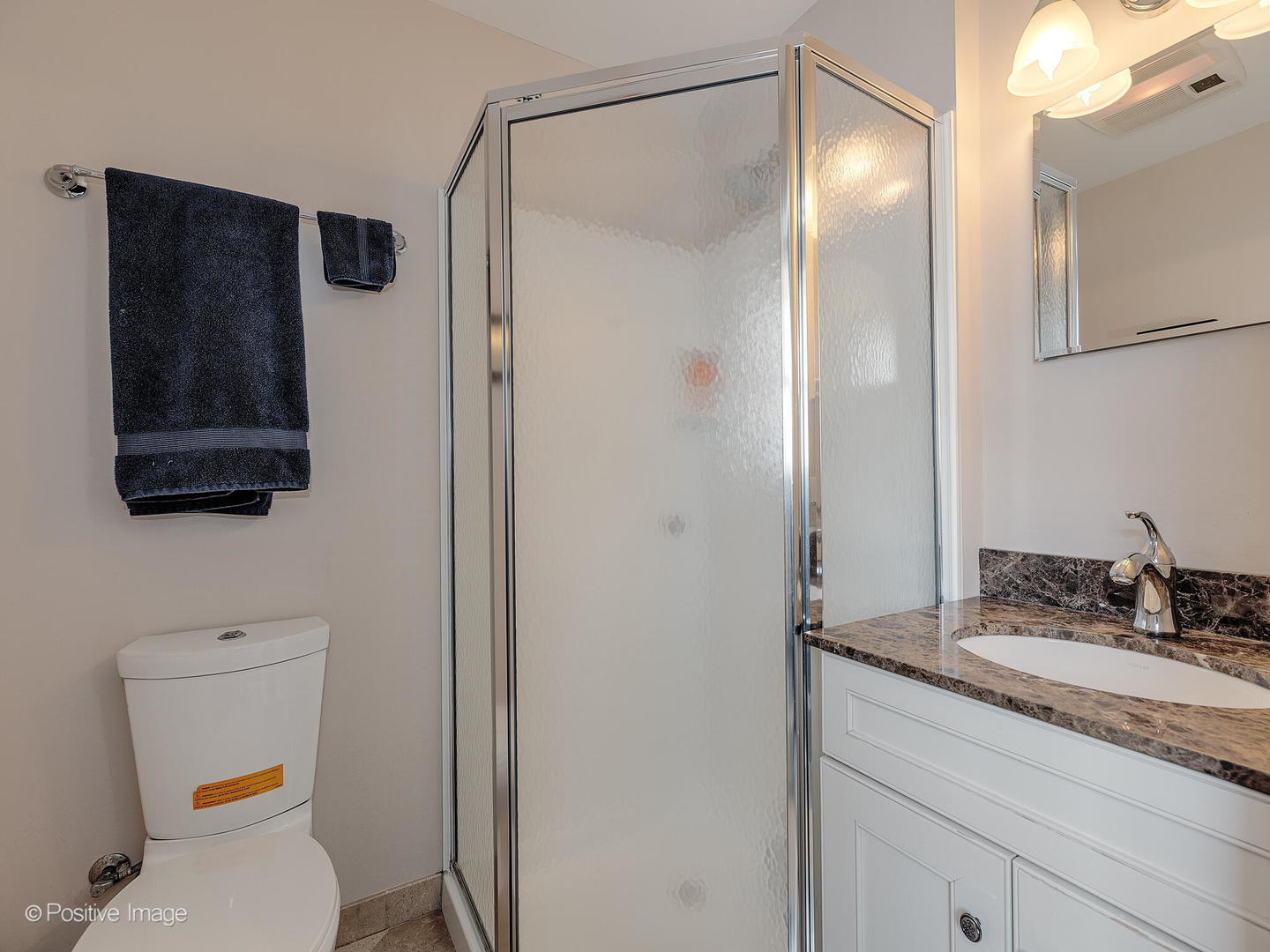 520 County Line Court Hinsdale, IL 60521 - Photo 23 of 33 a bathroom with a granite countertop sink toilet and shower