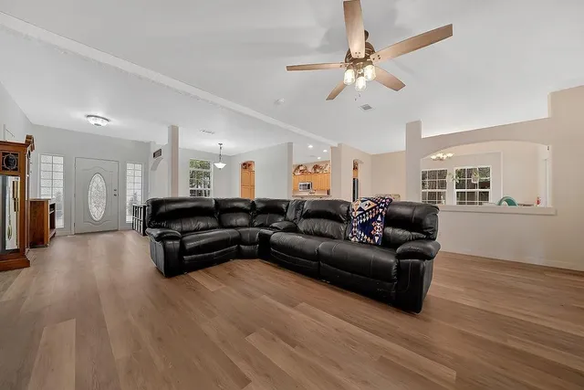 a view of livingroom with furniture and wooden floor
