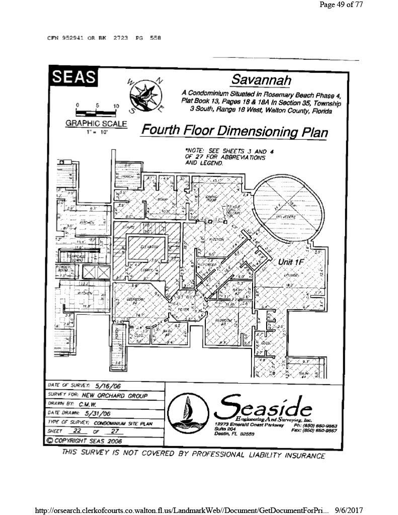 5 Main Street, Unit 1F Rosemary Beach, FL 32461 - Photo 50 of 50 Floor Plan