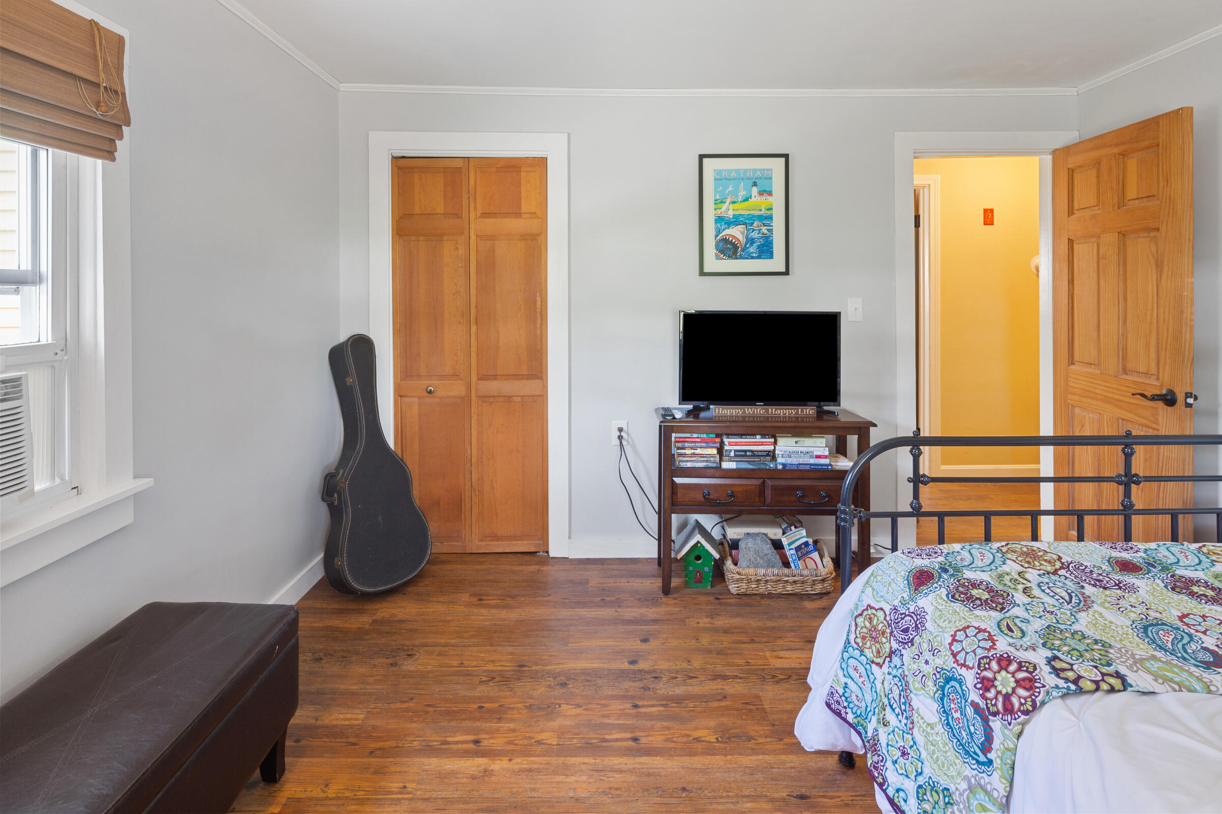 31 Soundview Road Centerville, MA 02632 - Photo 20 of 50 a bedroom with a bed and a flat screen tv