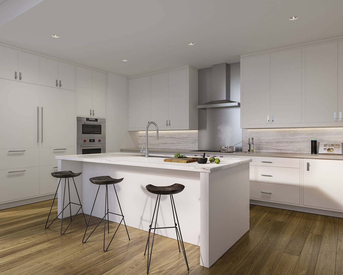 1550 North Clark Street, Unit 901 Chicago, IL 60610 - Photo 12 of 19 a kitchen with kitchen island a stove a table and chairs in it