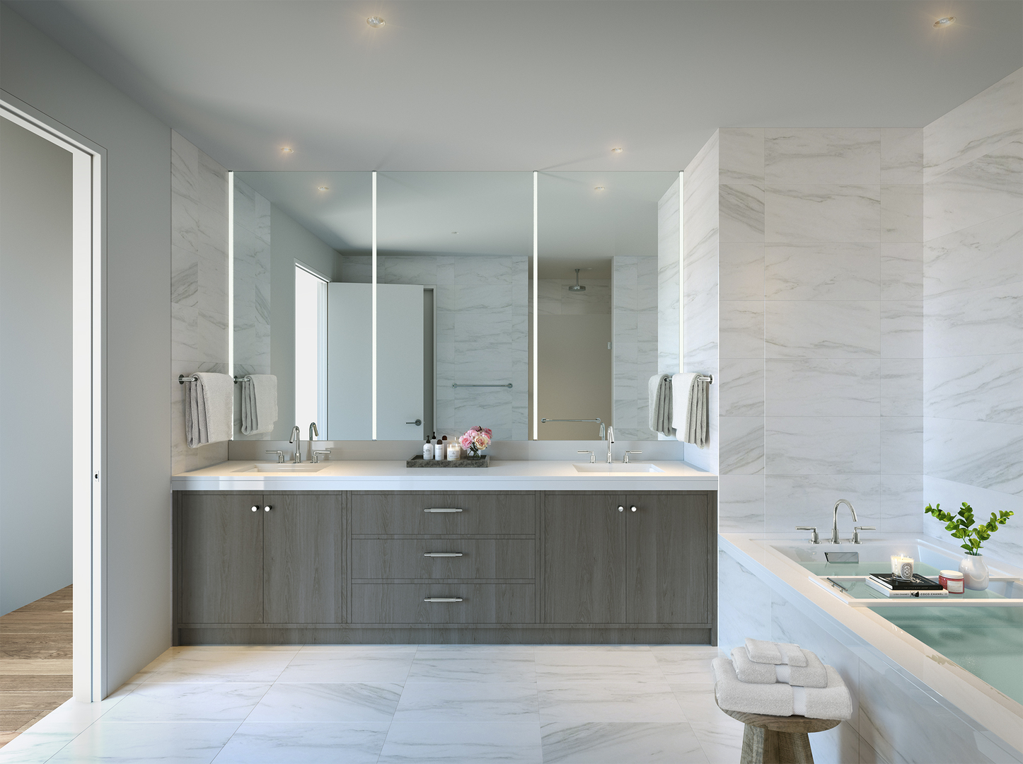 1550 North Clark Street, Unit 901 Chicago, IL 60610 - Photo 15 of 19 a bathroom with a sink and a mirror