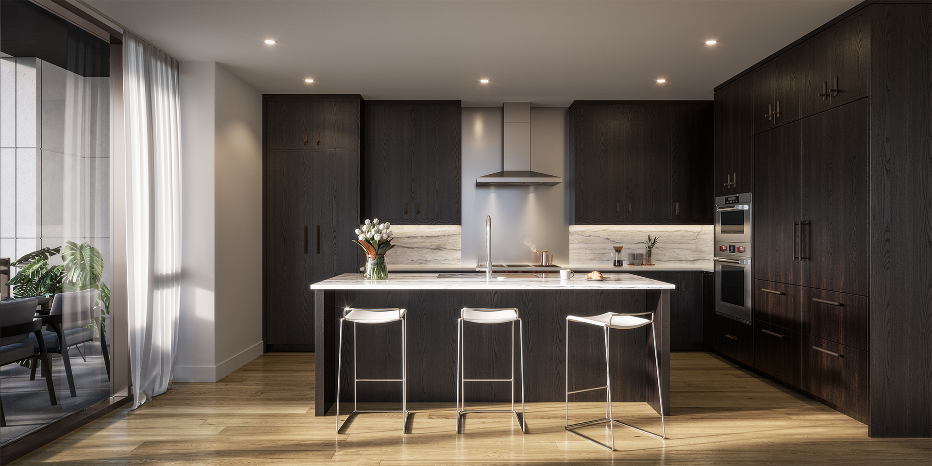 1550 North Clark Street, Unit 901 Chicago, IL 60610 - Photo 10 of 19 a kitchen with kitchen island stainless steel appliances a sink and cabinets