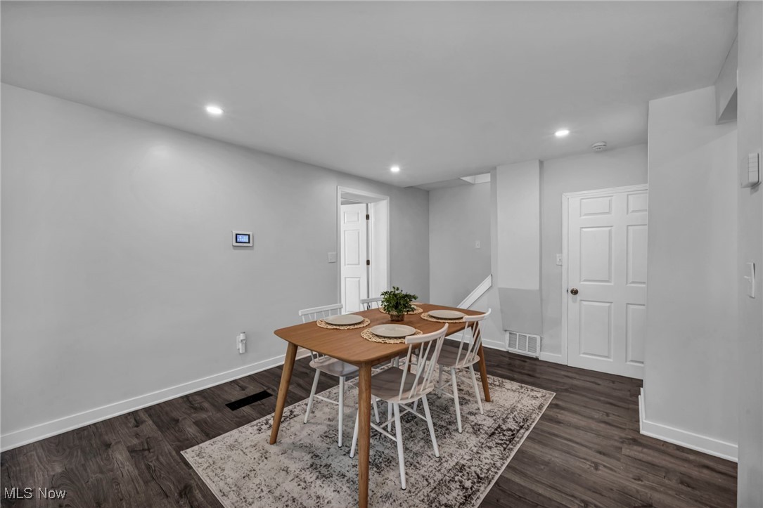 4649 Burleigh Road Cleveland, OH 44125 - Photo 15 of 37 Dining area with dark wood finished floors and recessed lighting