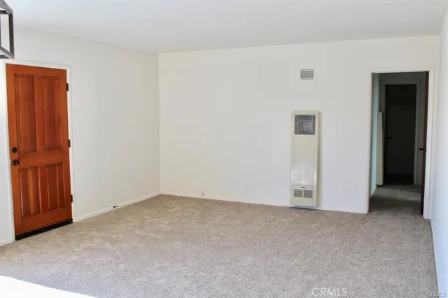 an empty room with closet