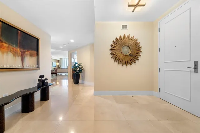 a view of a hallway with workspace