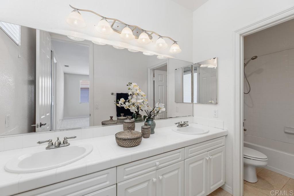 250 Pacific View Lane Encinitas, CA 92024 - Photo 31 of 40 a bathroom with a double vanity sink toilet and a mirror