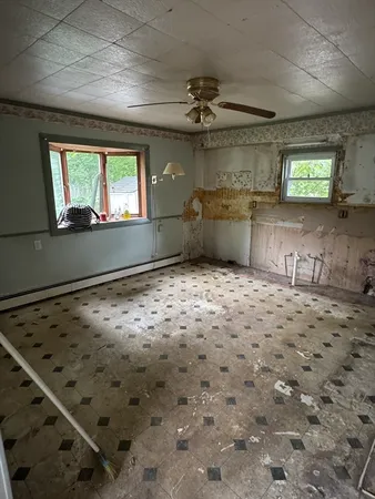 a view of kitchen and window