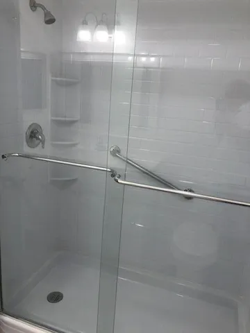 a bathroom with a shower