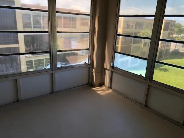 an empty room with a window