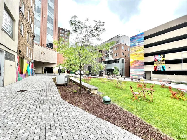 a view of a large building with a outdoor space