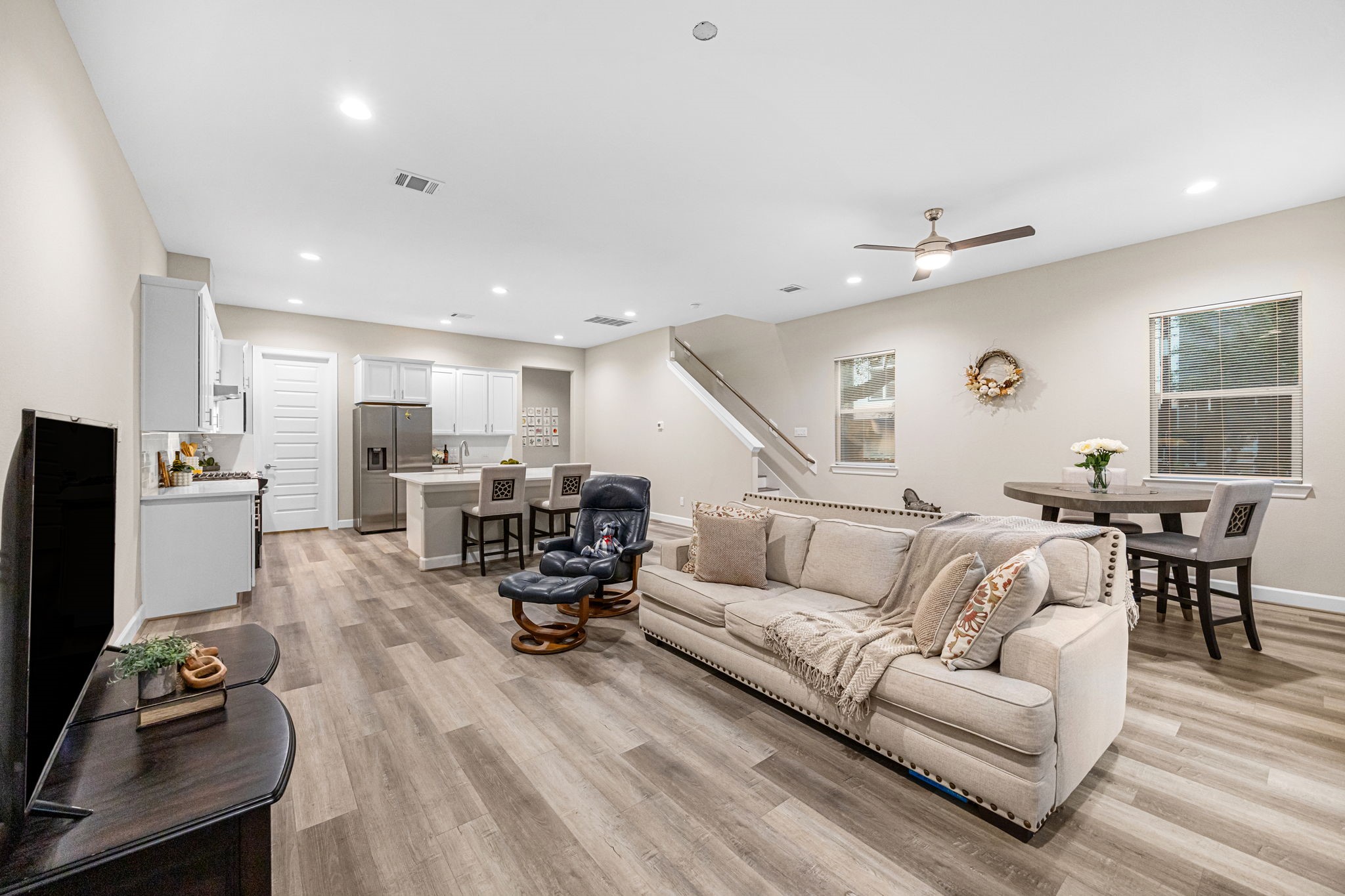 1732 Wichita Street Houston, TX 77004 - Photo 11 of 35 Open-Concept first floor living with recessed lighting, and natural light throughout.