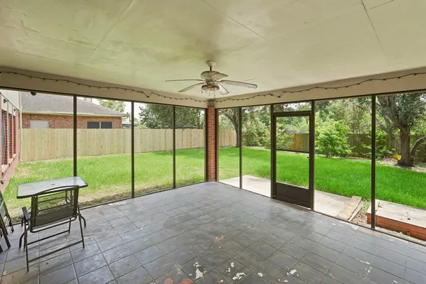 a view of outdoor space with seating area