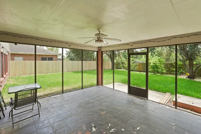 a view of outdoor space with seating area