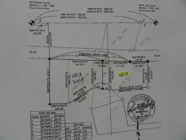 $99,900 | Lt 9 Cardinal Crest Lane, New Glarus, WI 53574
