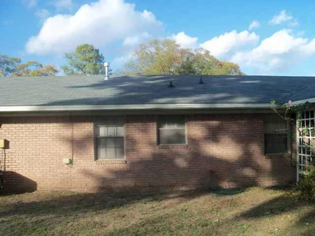 a view of a wooden door