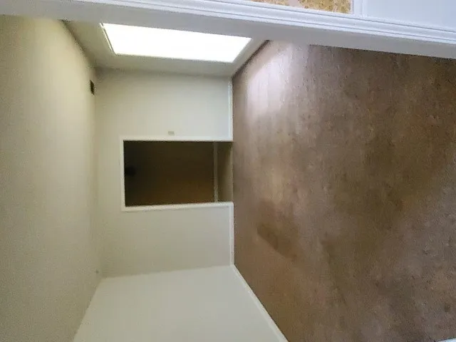 a bathroom with a shower and a window