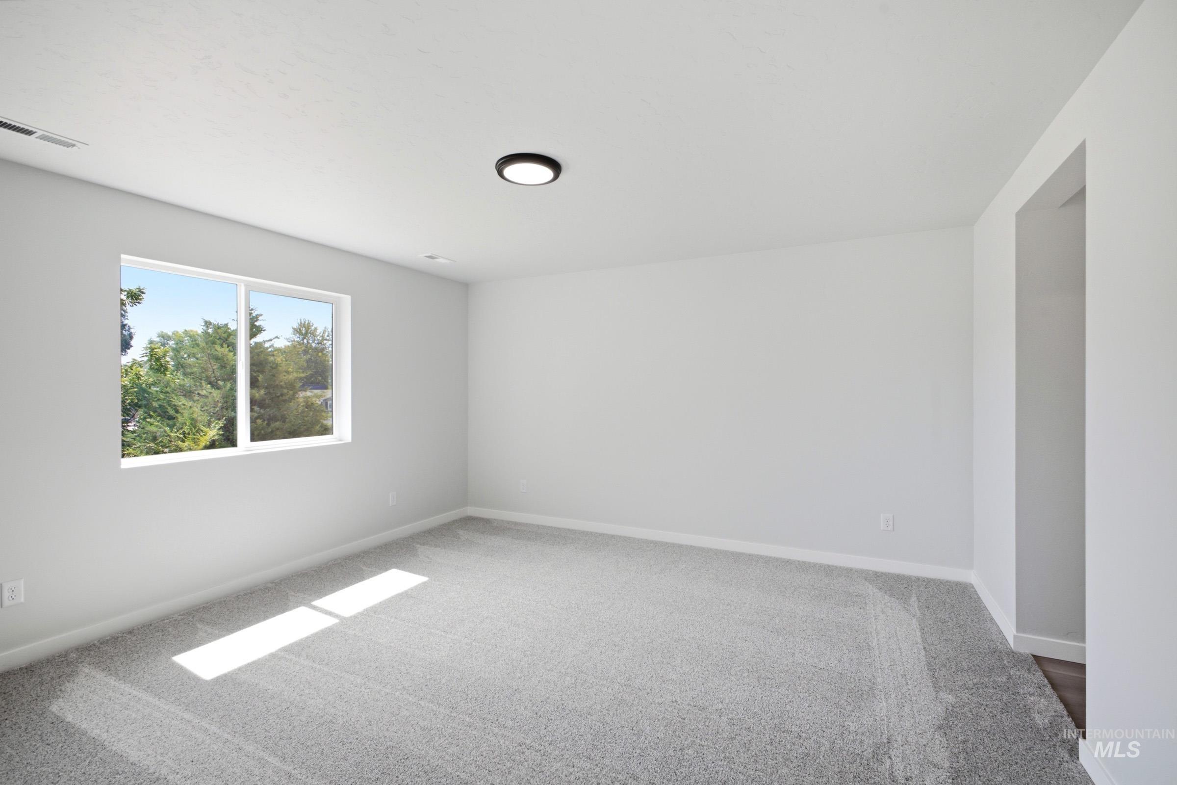 13336 Bank Street Caldwell, ID 83607 - Photo 20 of 24 Light gray carpeting with white walls, a single window, and a flush-mount ceiling light