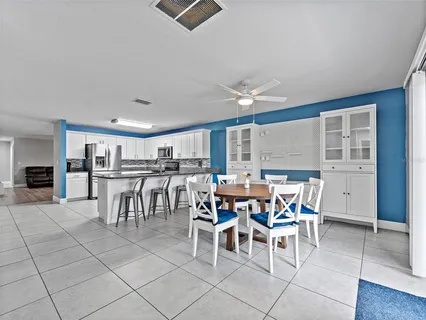 a view of a dining area with furniture