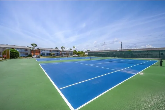 a view of a water with an outdoor space