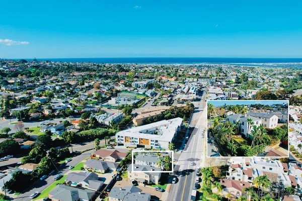 an aerial view of multiple house
