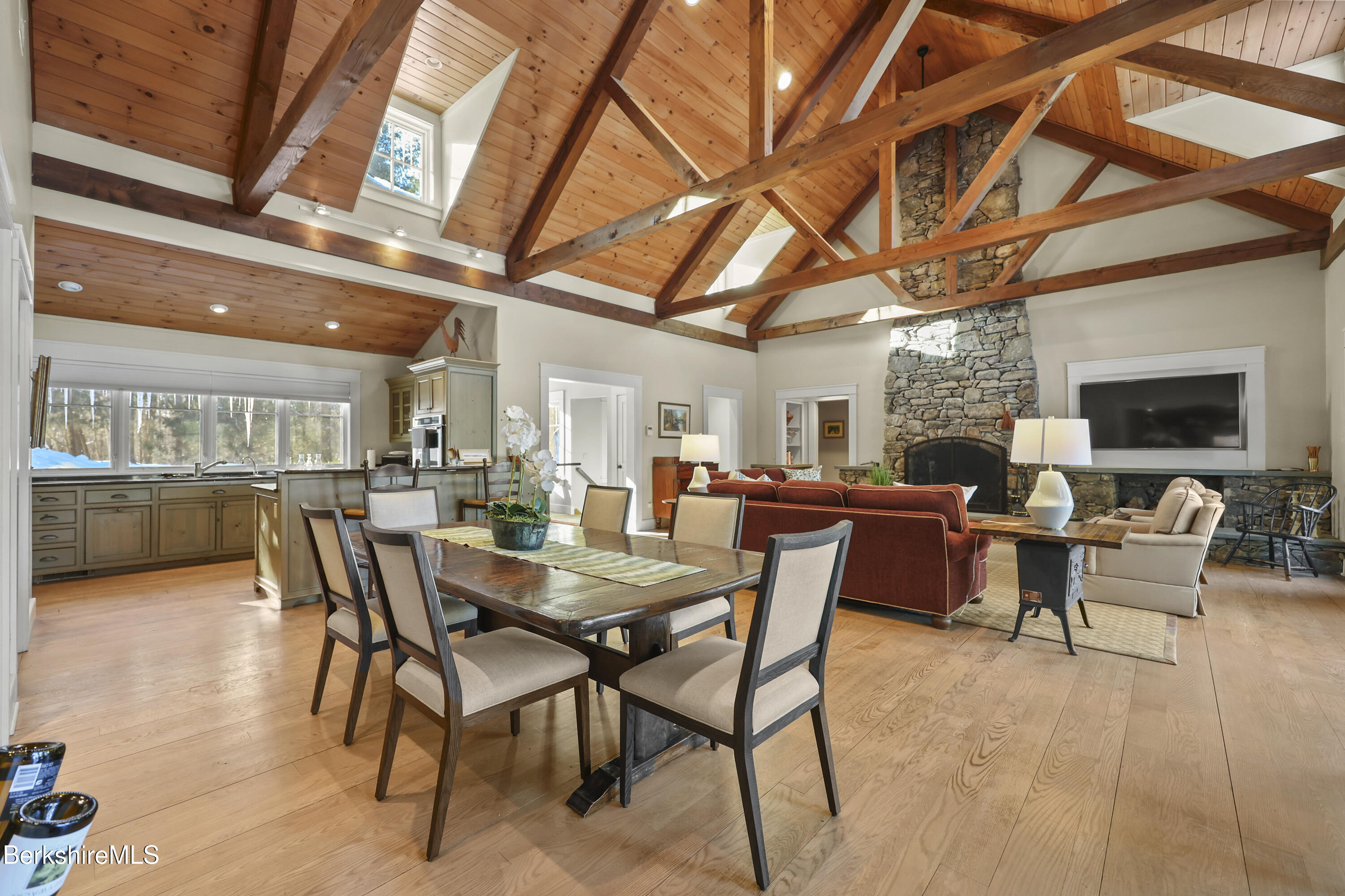 201 Stratford Road New Marlborough, MA 01259 - Photo 18 of 77 a view of a dining room with furniture window and outside view