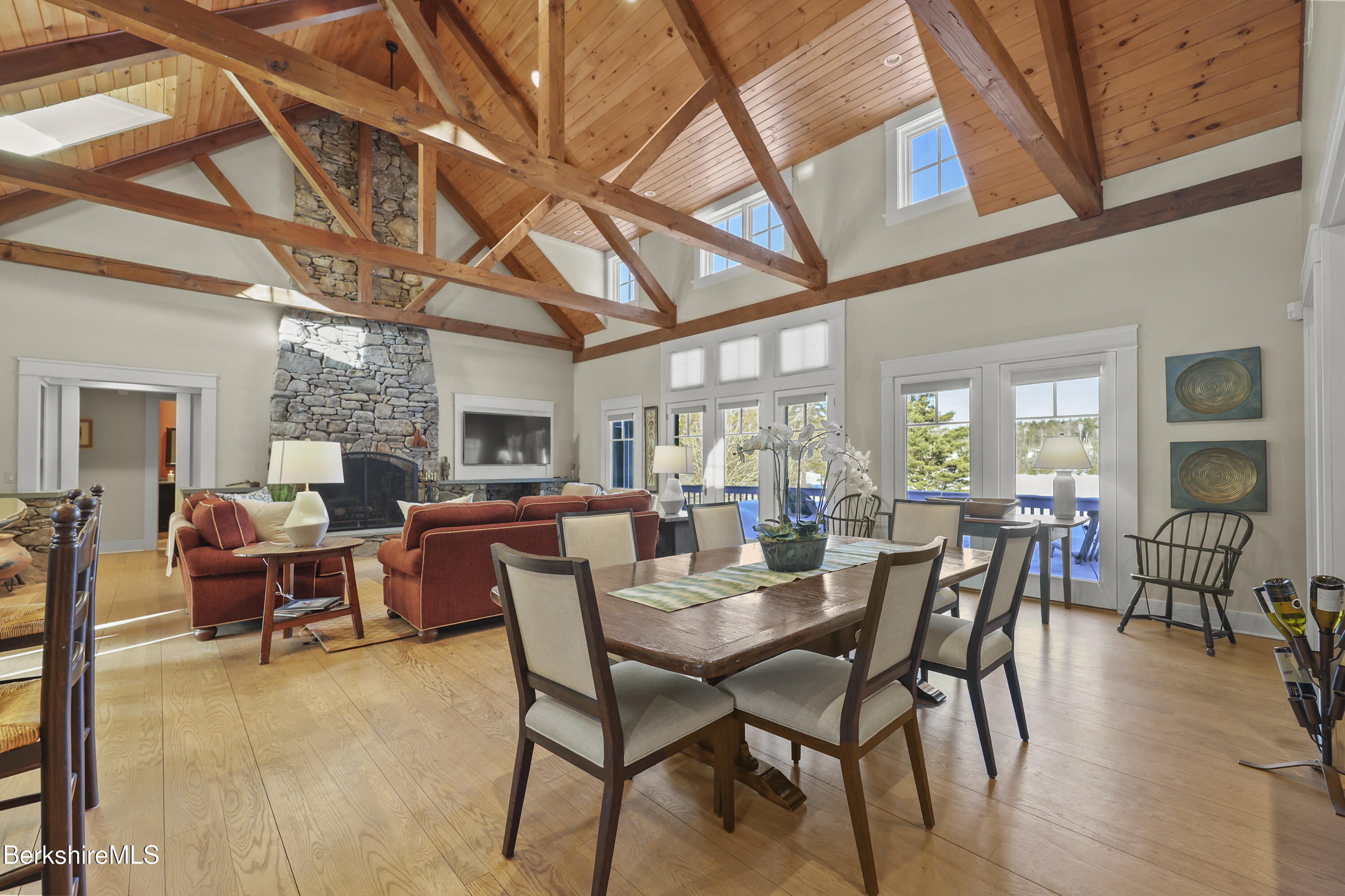 201 Stratford Road New Marlborough, MA 01259 - Photo 19 of 77 a view of a dining room with furniture window and outside view