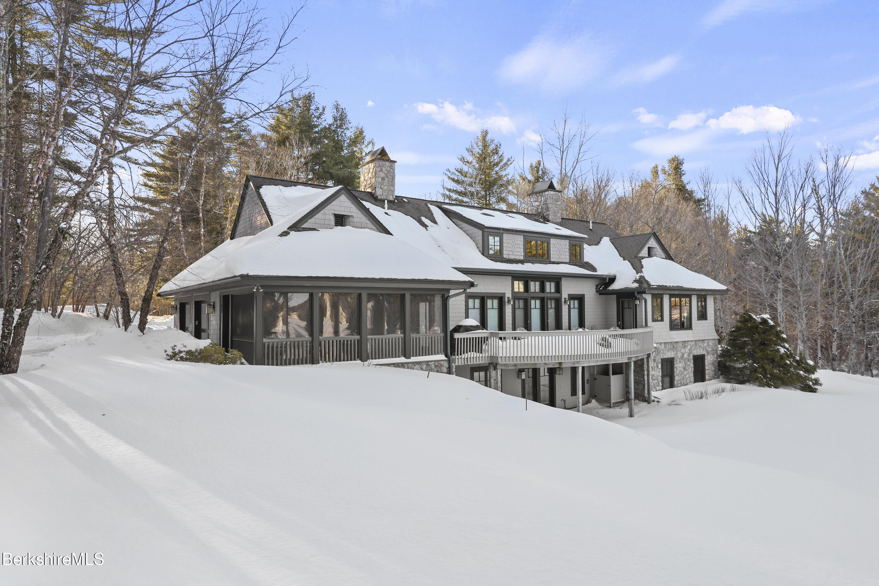 201 Stratford Road New Marlborough, MA 01259 - Photo 61 of 77 a front view of a house with yard and balcony