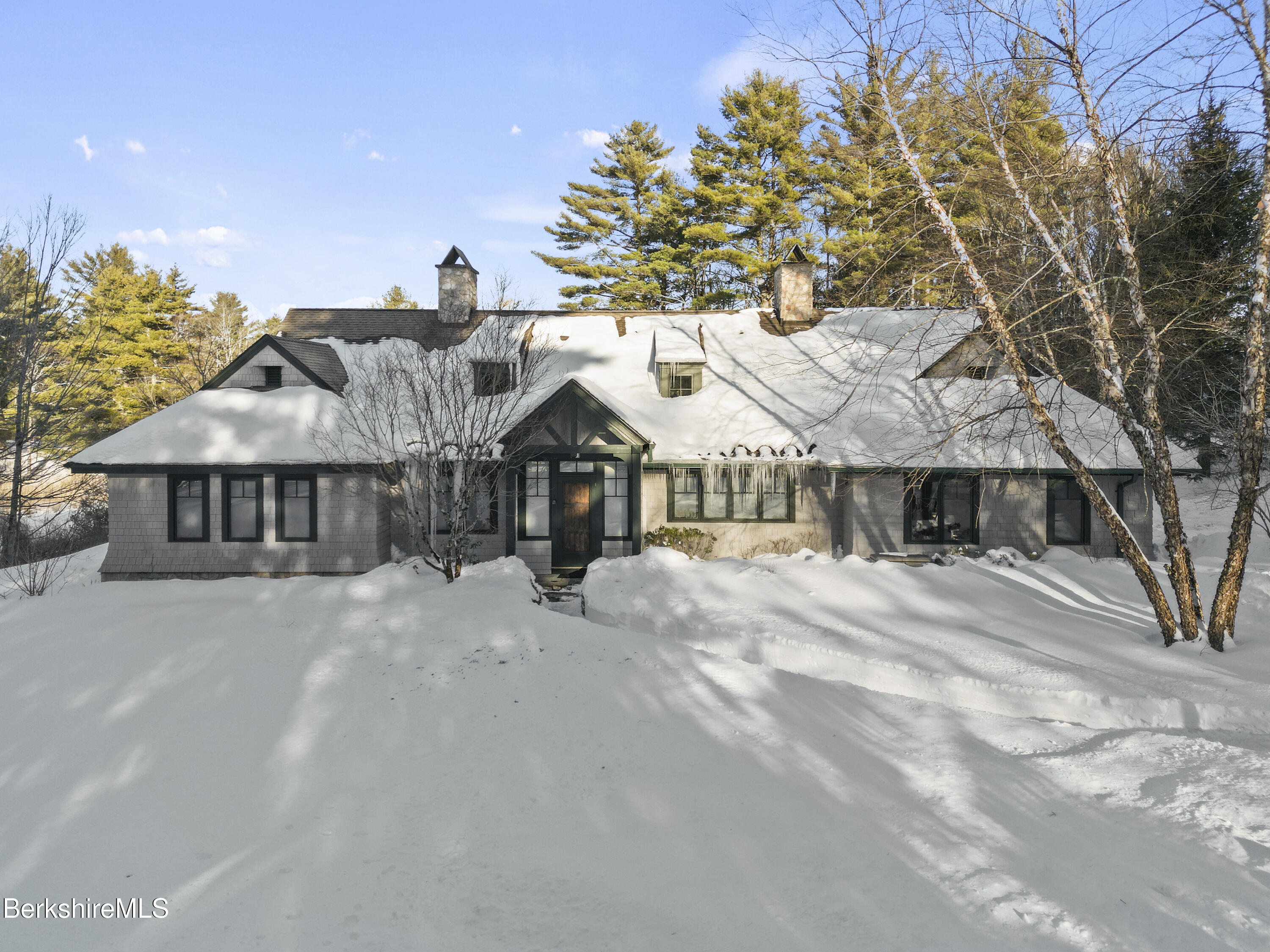201 Stratford Road New Marlborough, MA 01259 - Photo 66 of 77 a front view of a house with yard and porch