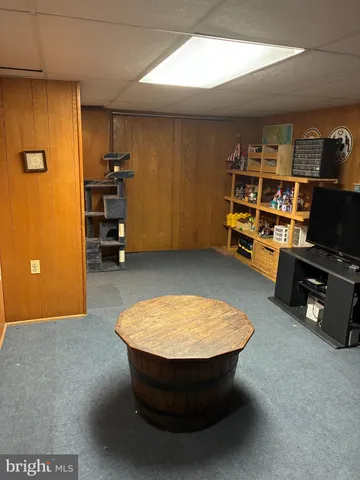 a room with furniture and storage