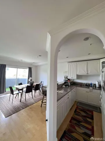 a kitchen with lots of counter top space