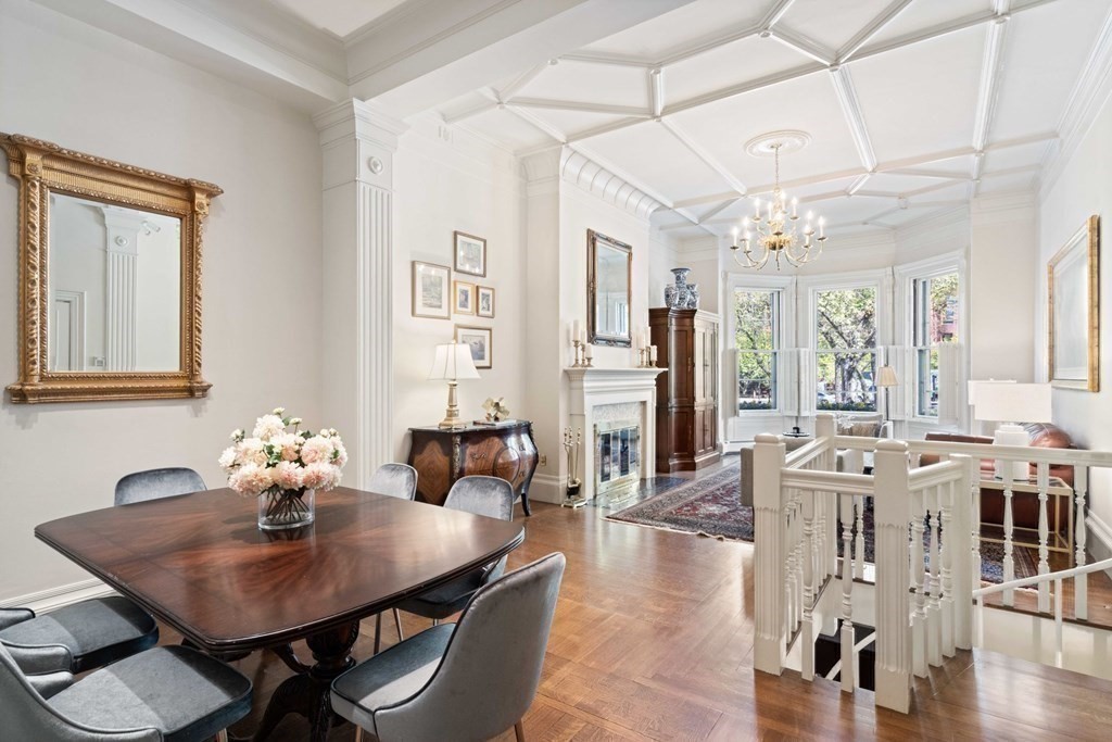 226 Commonwealth Avenue, Unit 1 Boston, MA 02116 - Photo 1 of 17 a view of a dining room with furniture window and wooden floor