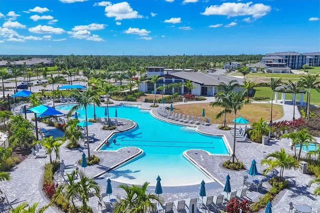 a view of a lake with a big yard