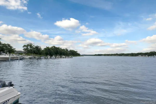 a view of a lake with houses