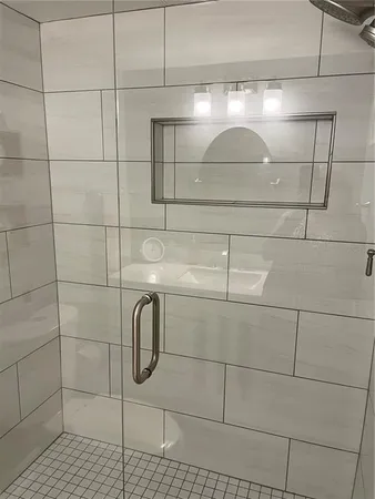 a bathroom with a shower
